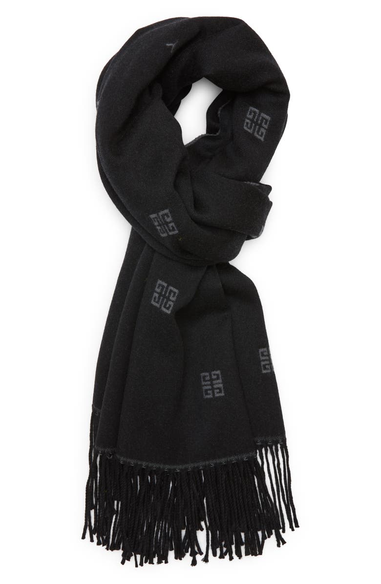 Givenchy Split 4G Logo Virgin Wool Scarf, Main, color, 