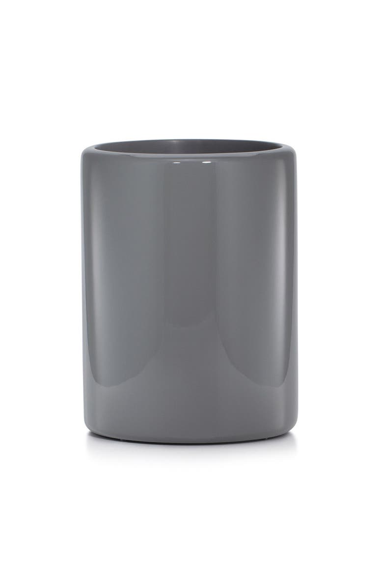 Domus Gray Gloss Waste Basket, Main, color, GREY