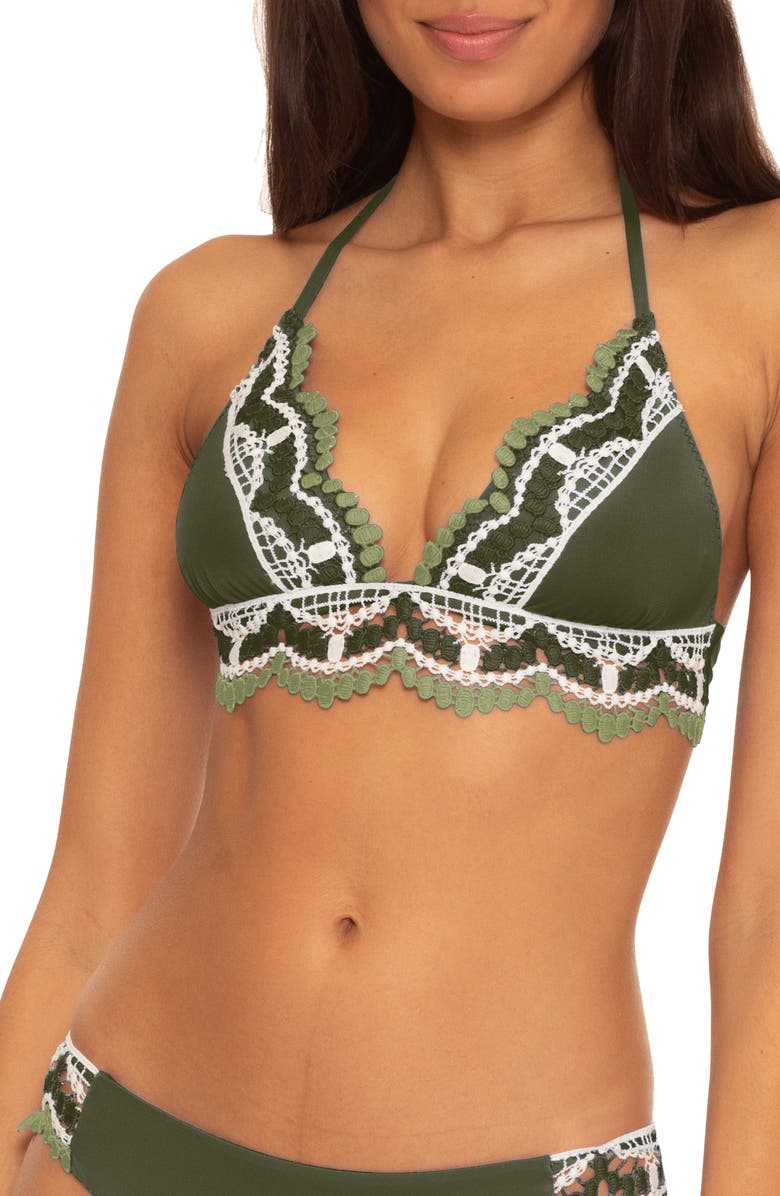 Becca Delilah Triangle Bikini Top, Main, color, Bay Leaf