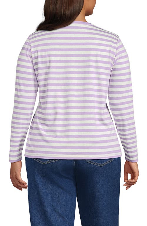 Lands' End Supima Cotton Long Sleeve V-neck T-shirt In Pink