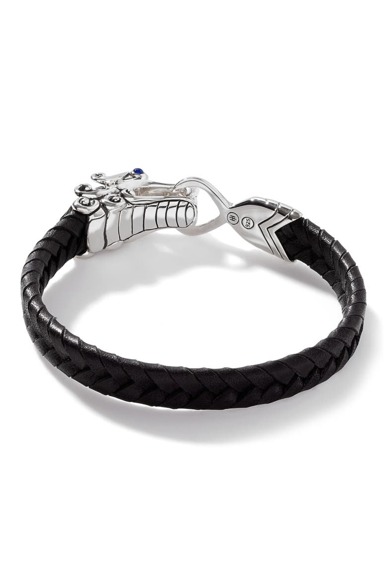 Men's Legends Naga Leather Bracelet, Alternate, color, SILVER