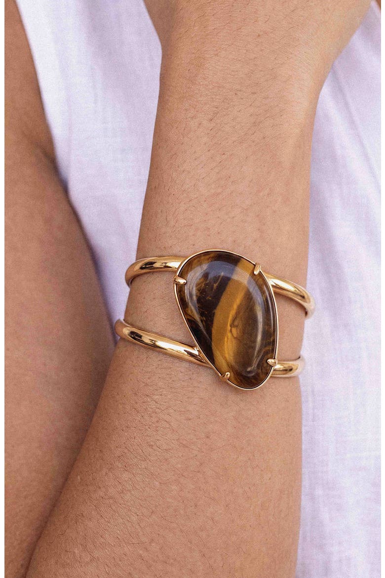Desert Tide Tiger's Eye Cuff Bracelet, Alternate, color, TIGERS EYE