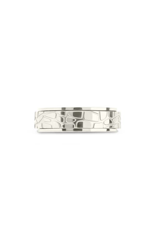 Sterling Forever Textured Spinner Ring In Silver