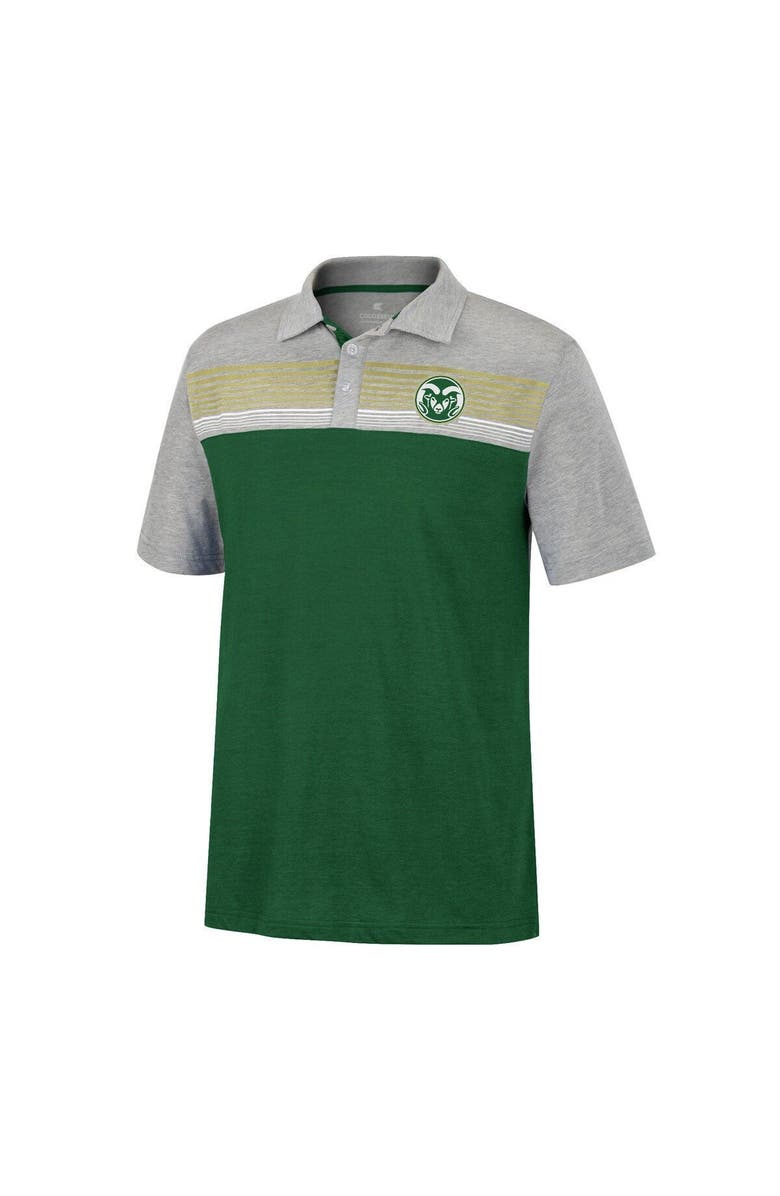 COLOSSEUM Men's Colosseum Green/Heathered Gray Colorado State Rams Caddie Polo, Alternate, color, Green