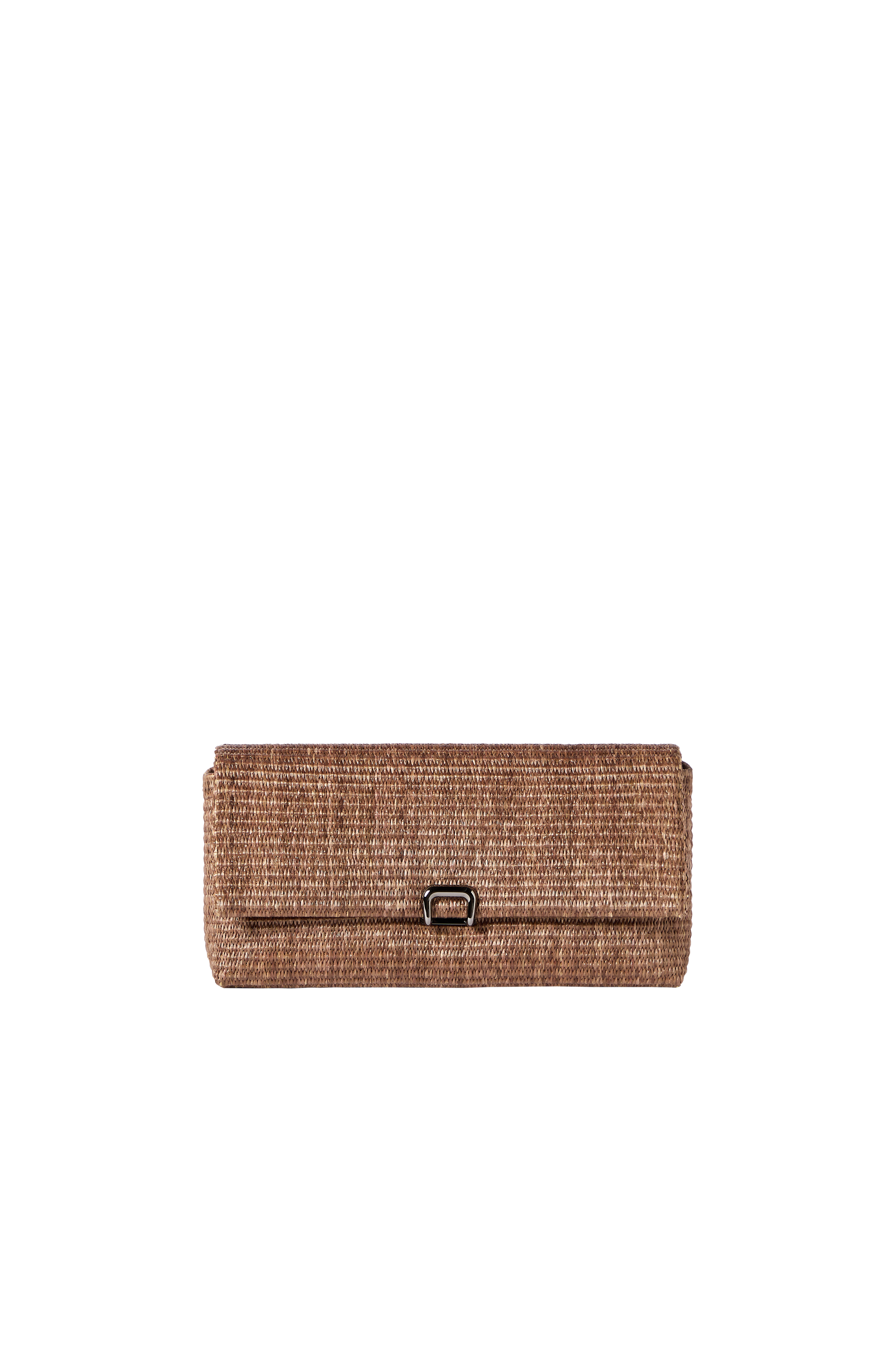 Brunello Cucinelli Raffia sartorial clutch bag, Main, color, Light Brown