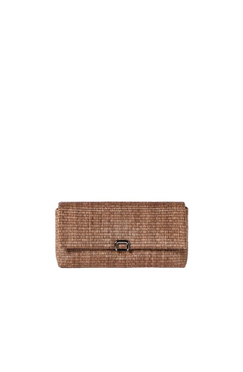 Raffia sartorial clutch bag