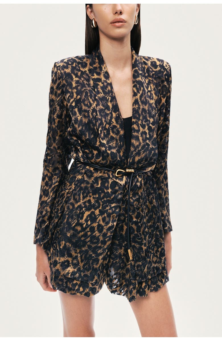 Nocturne Printed Leopard Belted Jacket, Alternate, color, Multi-Colored
