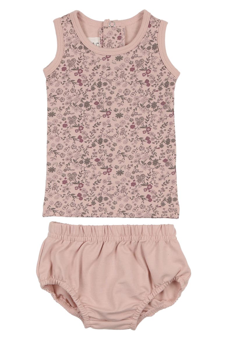 Kids' Elegant Floral Cotton Blend Tank Top & Bloomers Set, Main, color, MAUVE