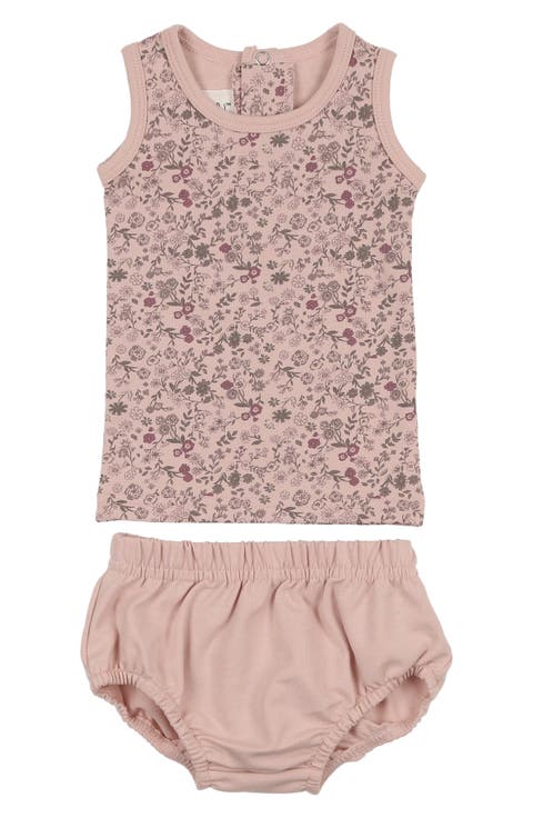 Kids' Elegant Floral Cotton Blend Tank Top & Bloomers Set (Baby, Toddler & Little Kid)