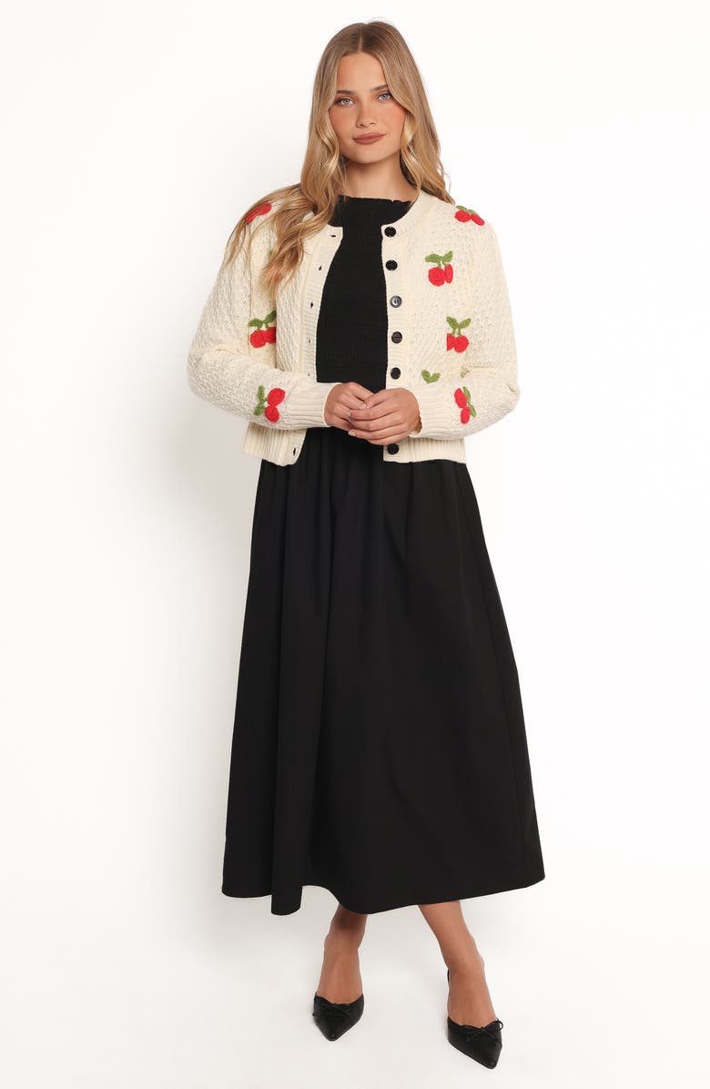Petal & Pup Trudie Cherry Cardigan, Alternate, color, Cream