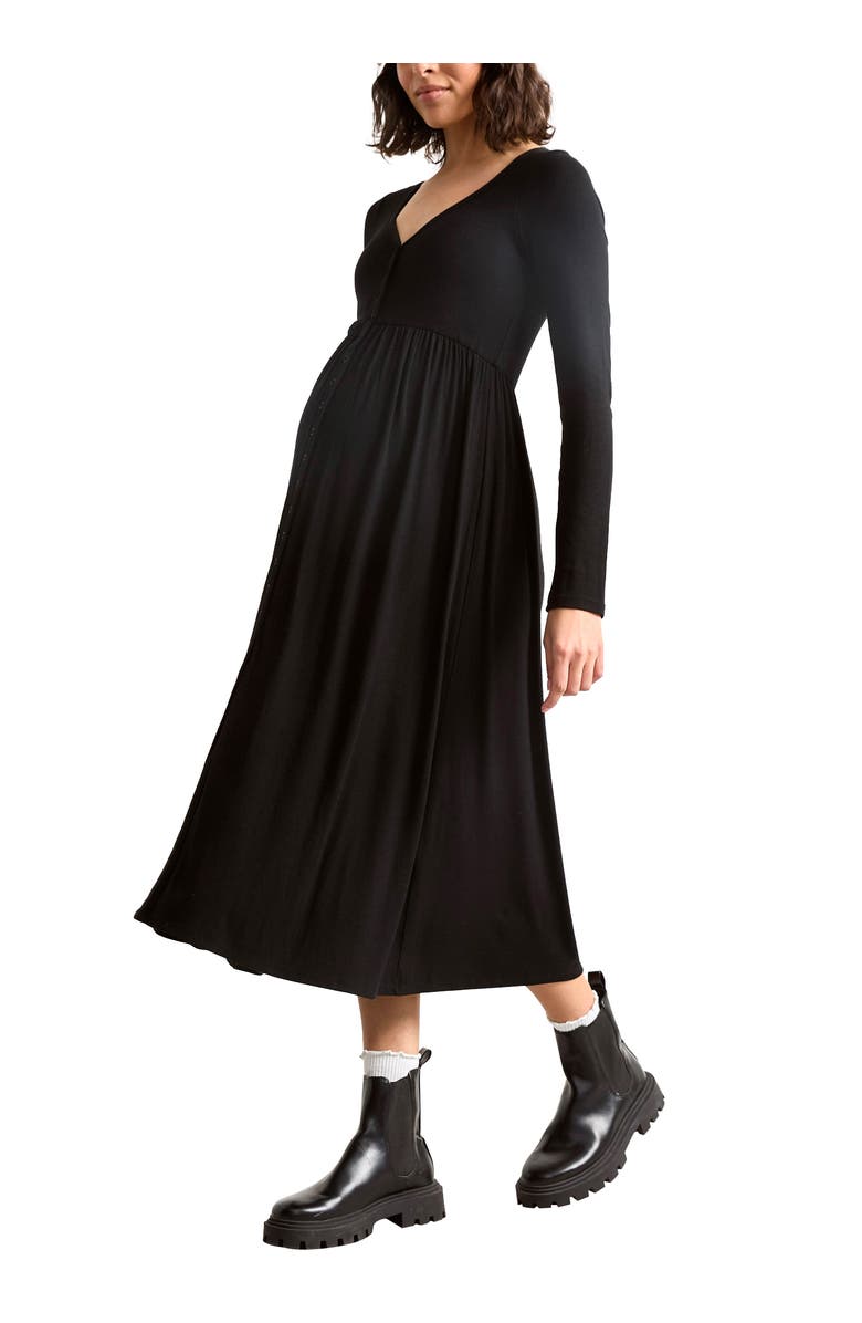 HATCH The Softest Rib Nursing Dress, Main, color, Black