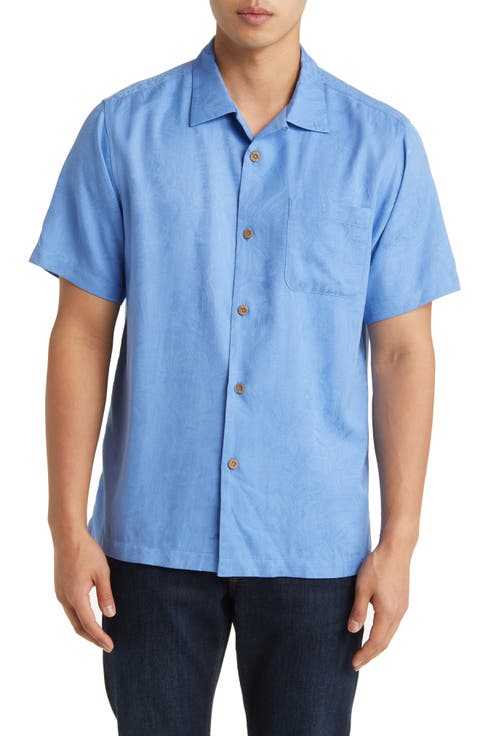 Tropic Isles Short Sleeve Button-Up Silk Shirt