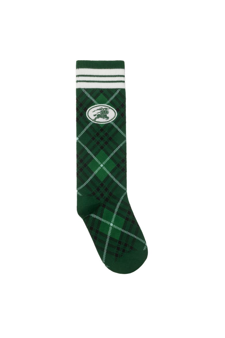 Argyle Check Stretch Cotton Blend Socks, Main, color, Green
