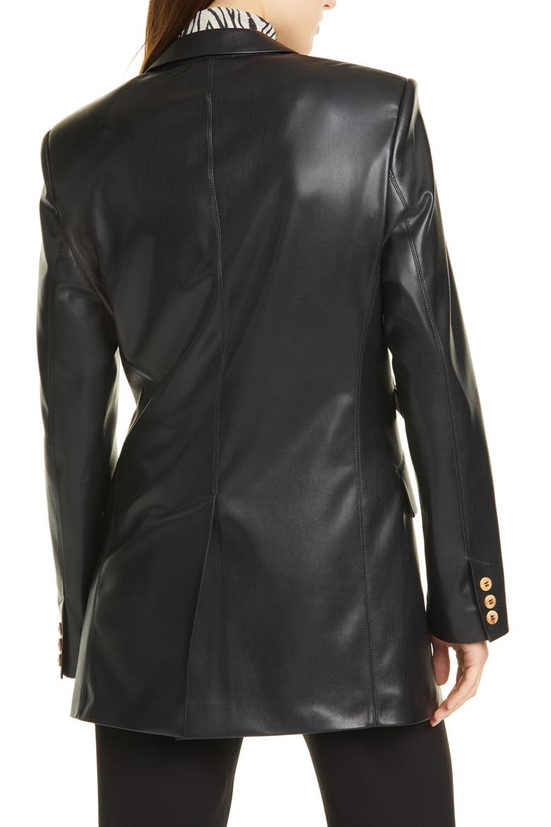 Cancun Vegan Leather Blazer, Alternate, color, BLACK