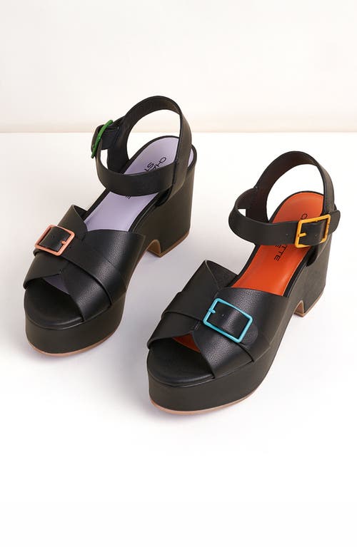 Charlotte Stone Raf Mismatch Platform Sandal In Black