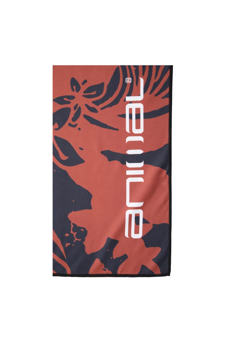 Floral Travel Microfiber Towel, Alternate, color, Orange and Black