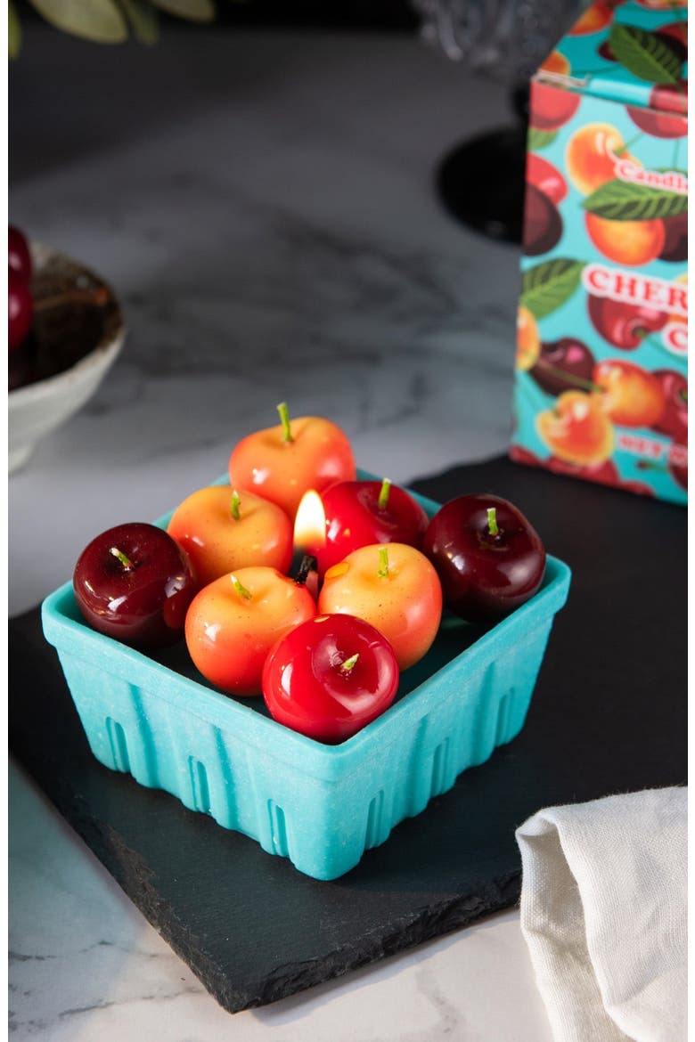 Cherry Basket Candle, Alternate, color, Red / Turquoise