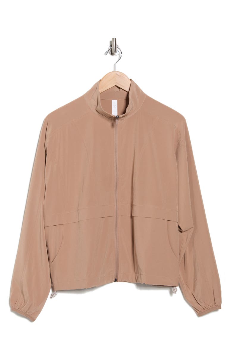 Z by Zella Interval Zip Up Jacket, Alternate, color, Tan Portabella