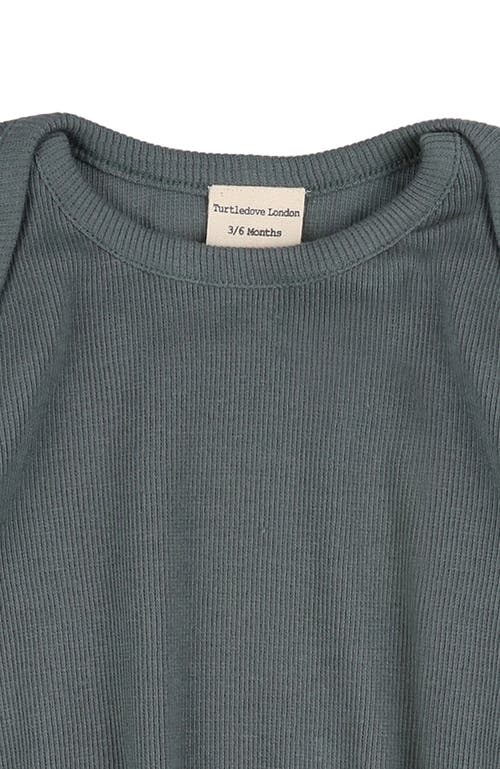 Turtledove London Kids Organic Cotton Rib Onsie In Gray