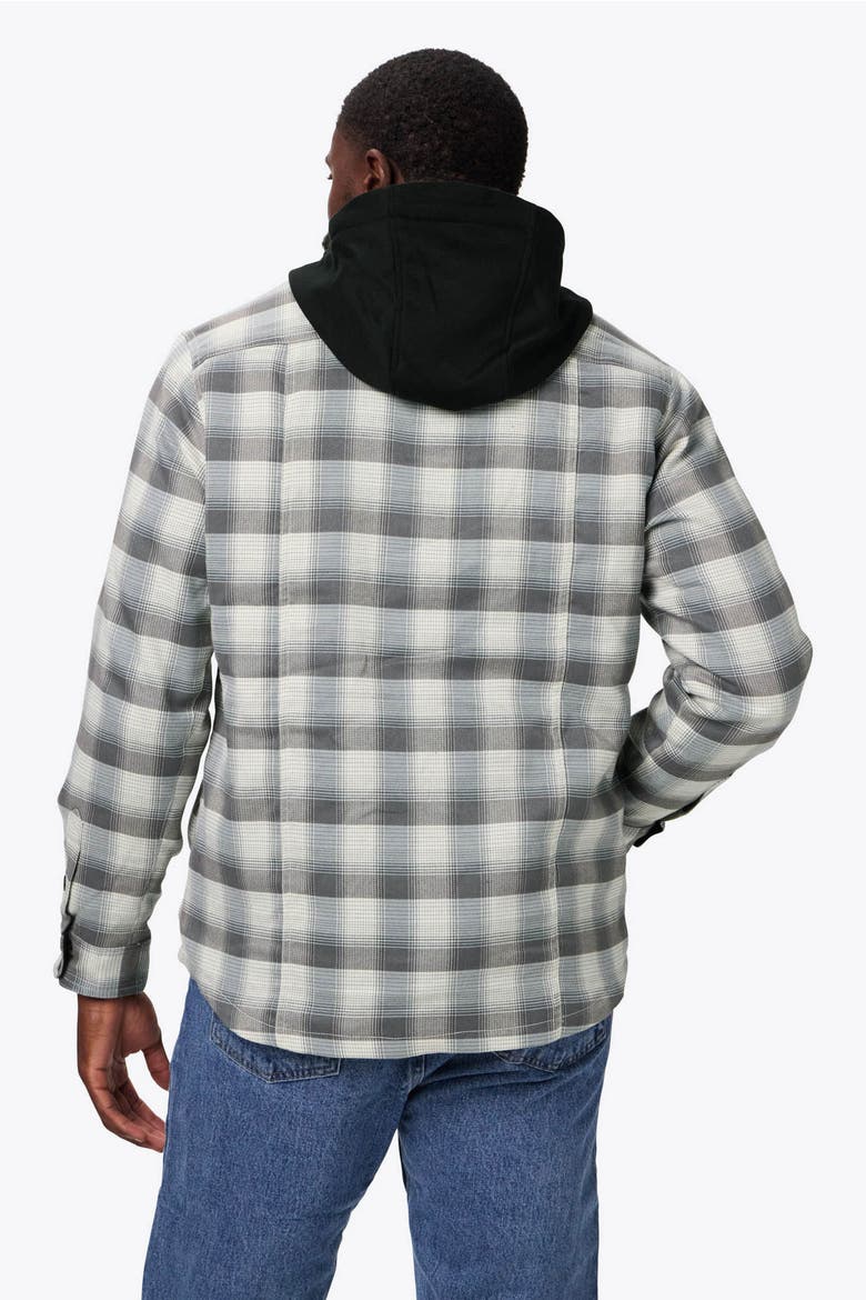 Flannel Heated Hooded Jacket, Alternate, color, Grey