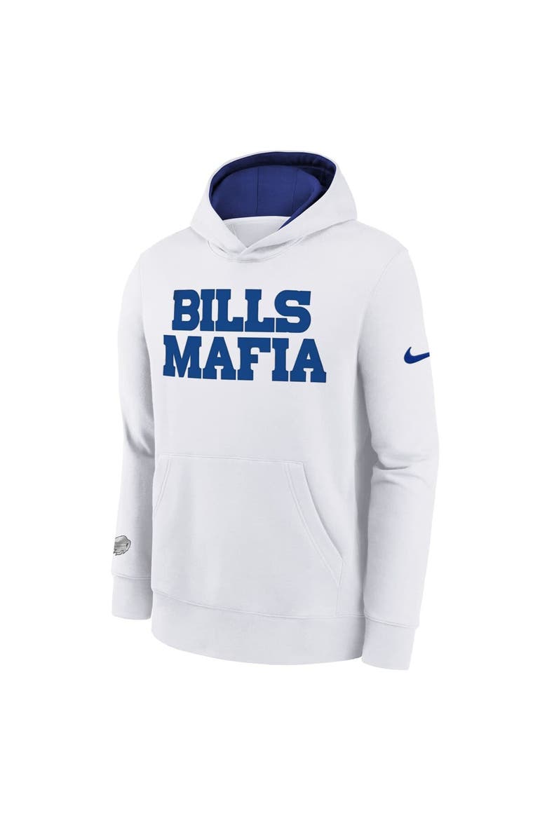 Youth Nike White Buffalo Bills 2025 Rivalries Collection Club Hoodie, Alternate, color, White