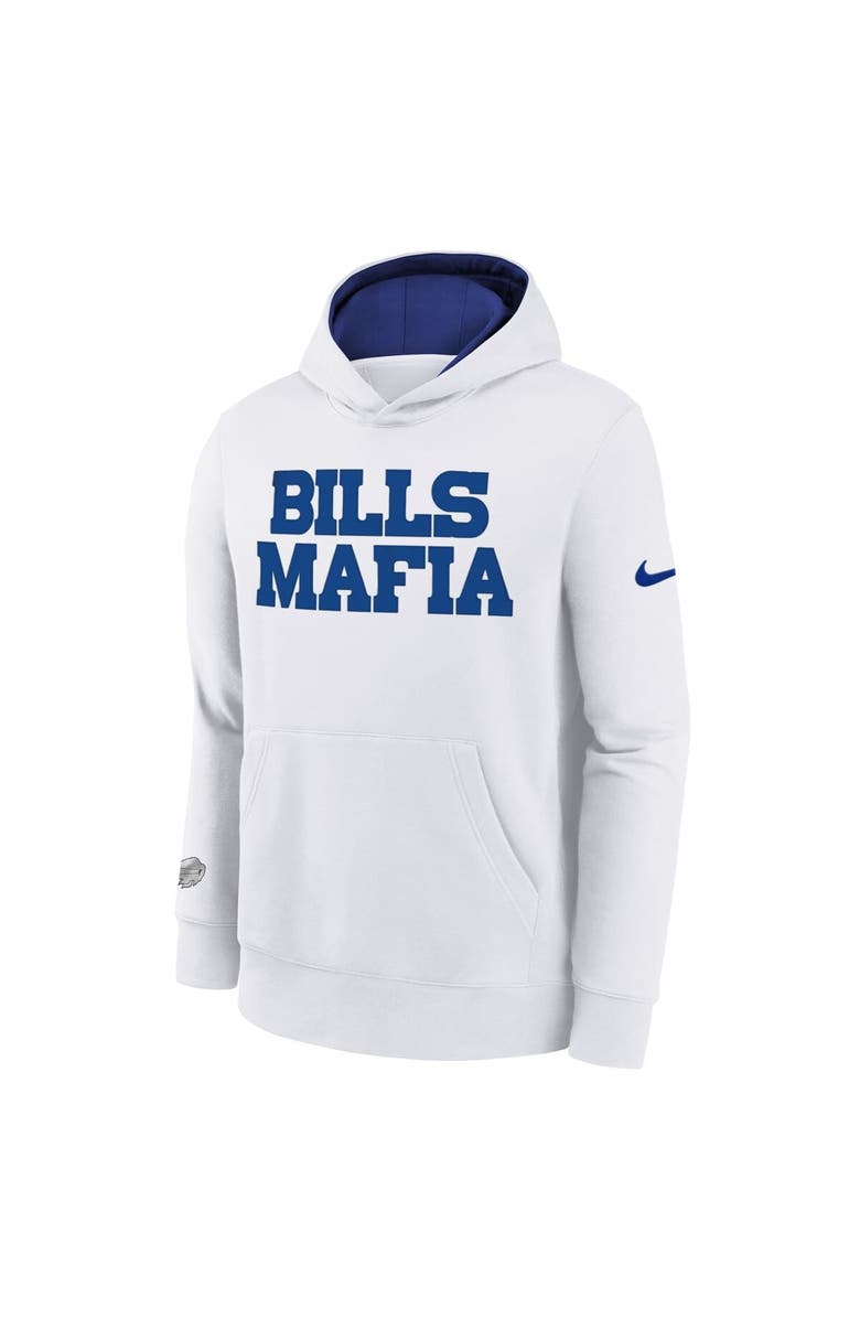 Nike Youth Nike White Buffalo Bills 2025 Rivalries Collection Club Hoodie, Alternate, color, White
