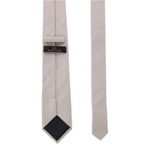 Trafalgar Baldwin Metallic Dash Silk Business Necktie In Champagne