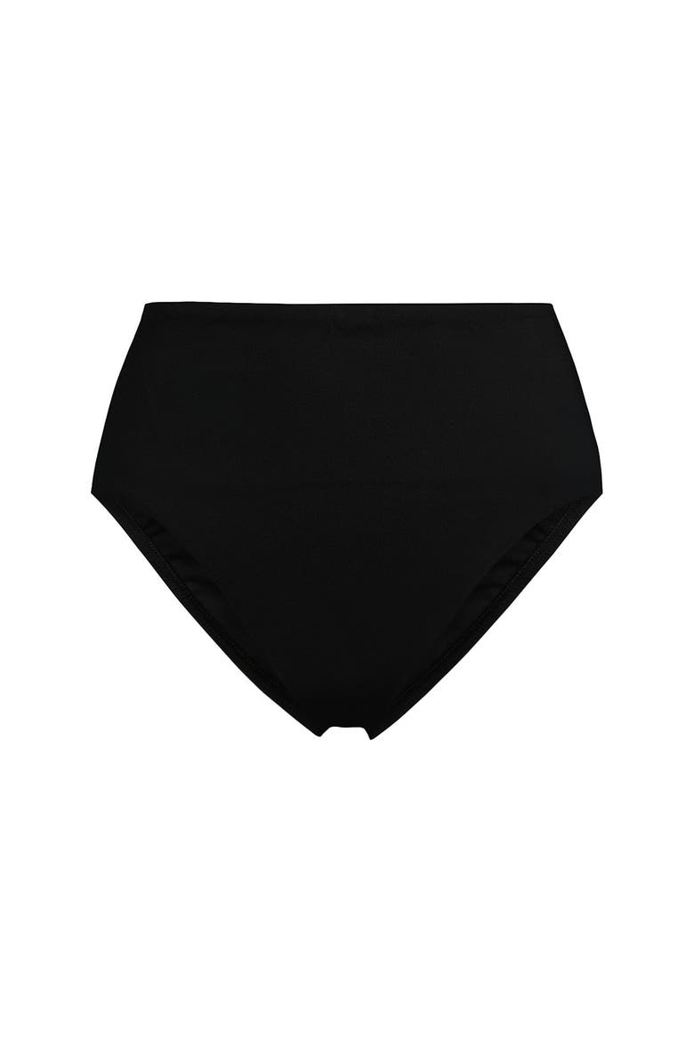 Cheeky High Waisted Bikini Bottoms, Alternate, color, Black