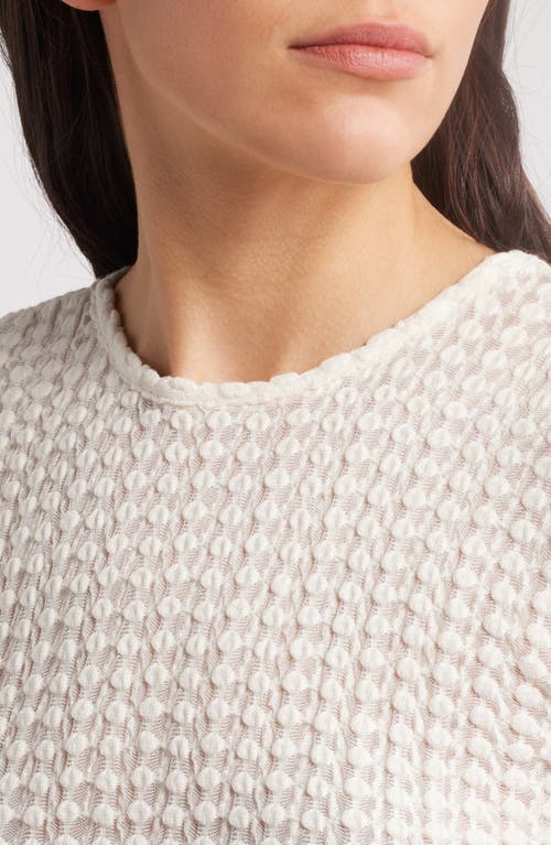 Frame Womens The Popcorn Textured Stretch-cotton Blend Top Alabaster In Alabaster