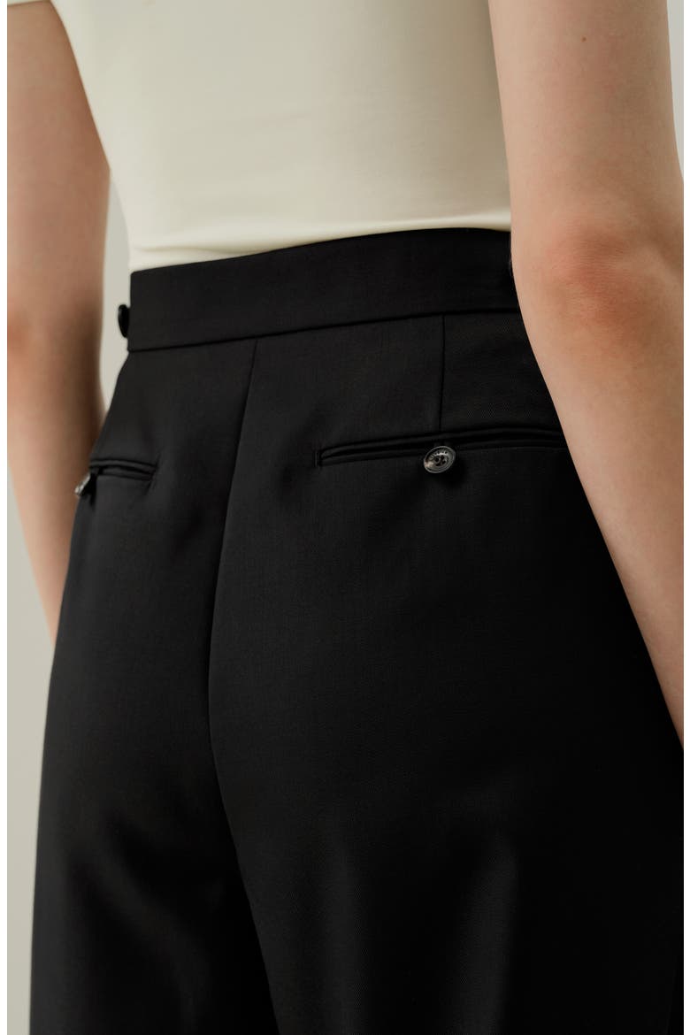Women's Wool-Silk Bermuda Shorts, Alternate, color, Black