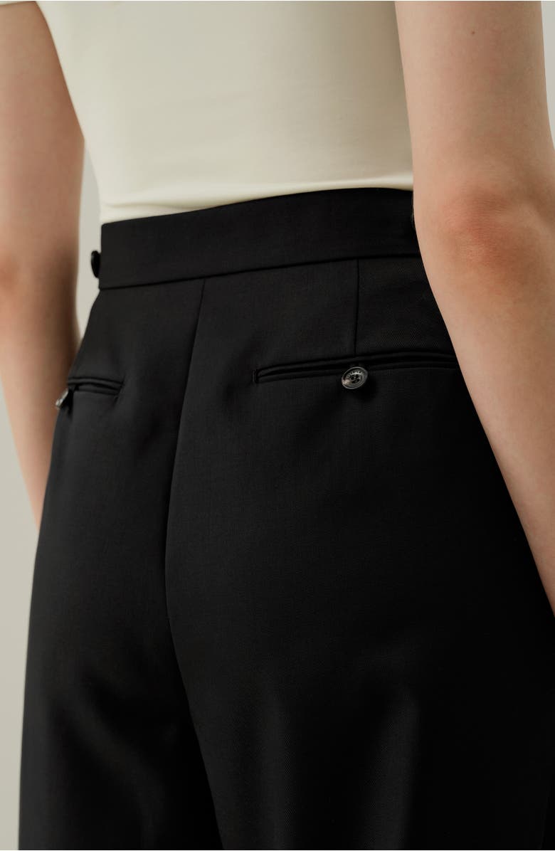 Lilysilk Wool-Silk Bermuda, Alternate, color, Black