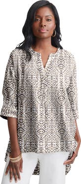 Jessica London Hi Low Linen Tunic