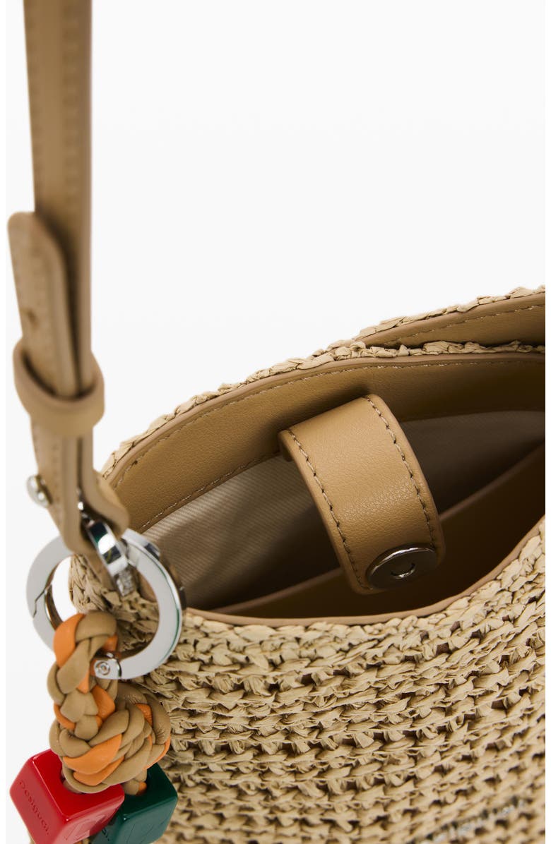 Desigual Straw Crossbody Bag, Alternate, color, Dark Beige