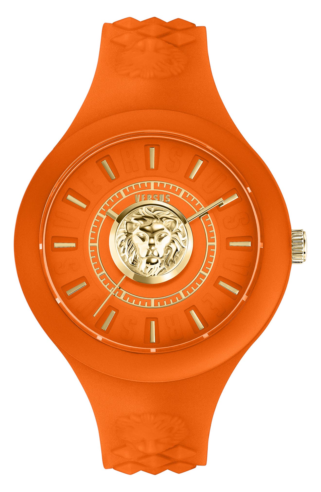 VERSUS Versace Women's Versus Fire Island Lion Silicone Strap Watch, 39mm