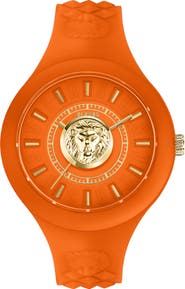 VERSUS Versace Women's Versus Fire Island Lion Silicone Strap Watch, 39mm