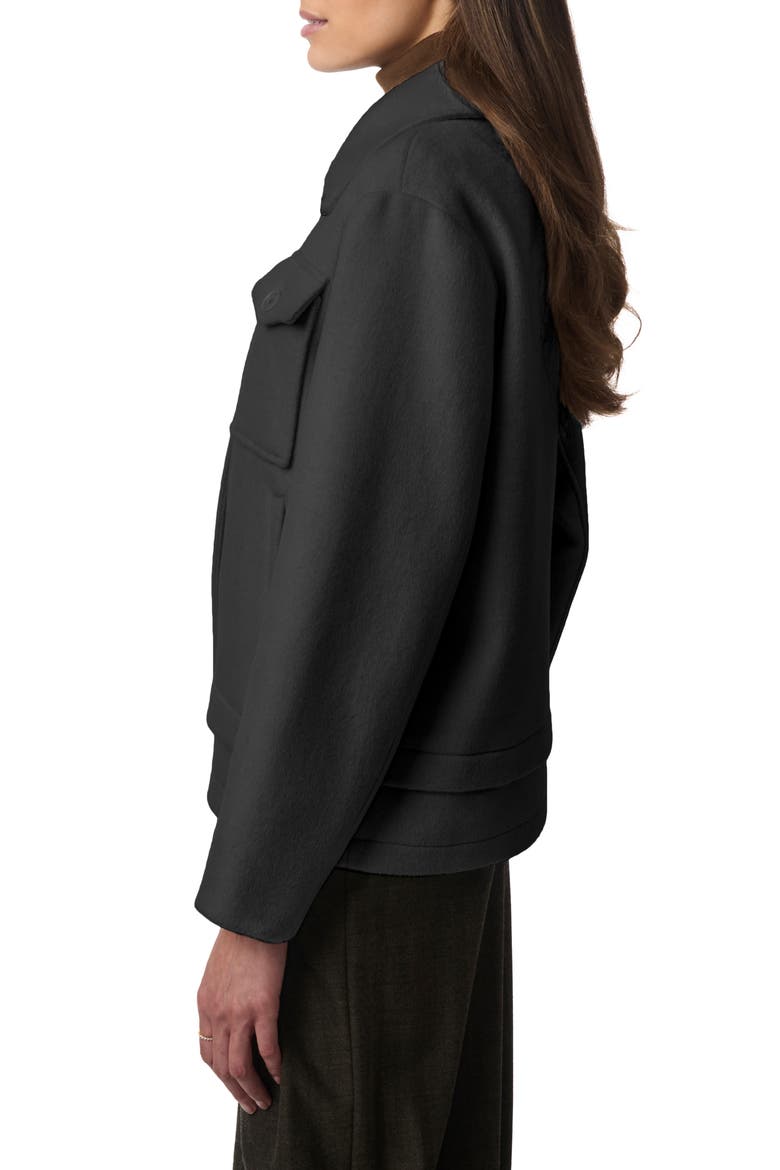 Chest Pocket Coat, Alternate, color, BLACK