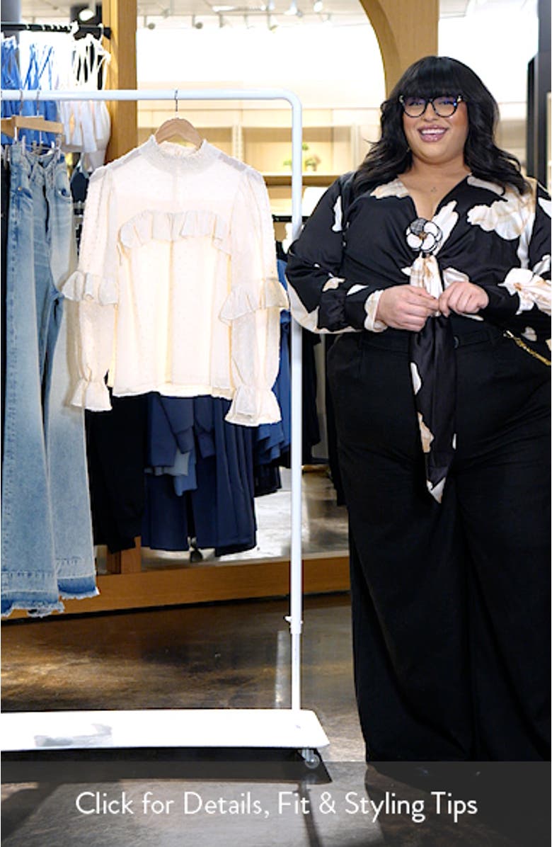 Swiss Dot Ruffle Chiffon Top, sales video thumbnail