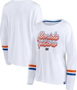 FANATICS Women's Fanatics Branded White Florida Gators Retro Power Striped Long Sleeve T-Shirt