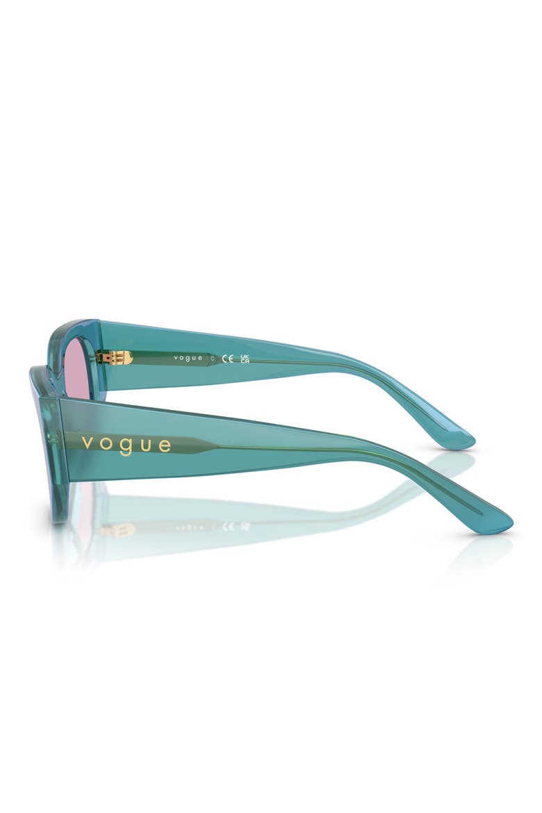 53mm Irregular Sunglasses, Alternate, color, TEAL