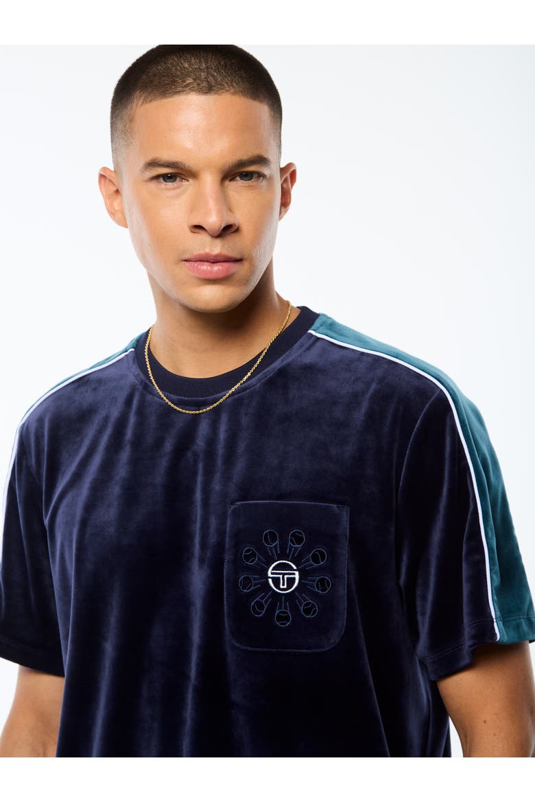 Cresta Velour Pocket T-Shirt, Alternate, color, MARITIME BLUE