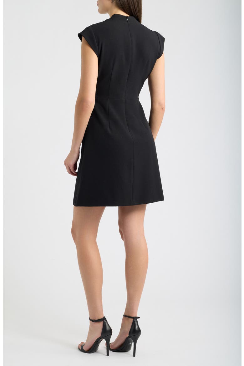Signature Stretch Crepe Dress, Alternate, color, BLACK