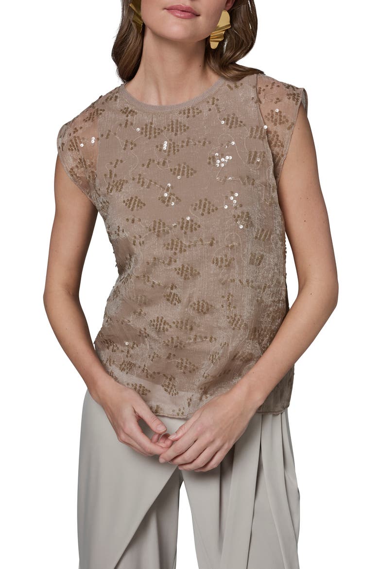 Sequin Detail Top, Main, color, TUSCAN GREY