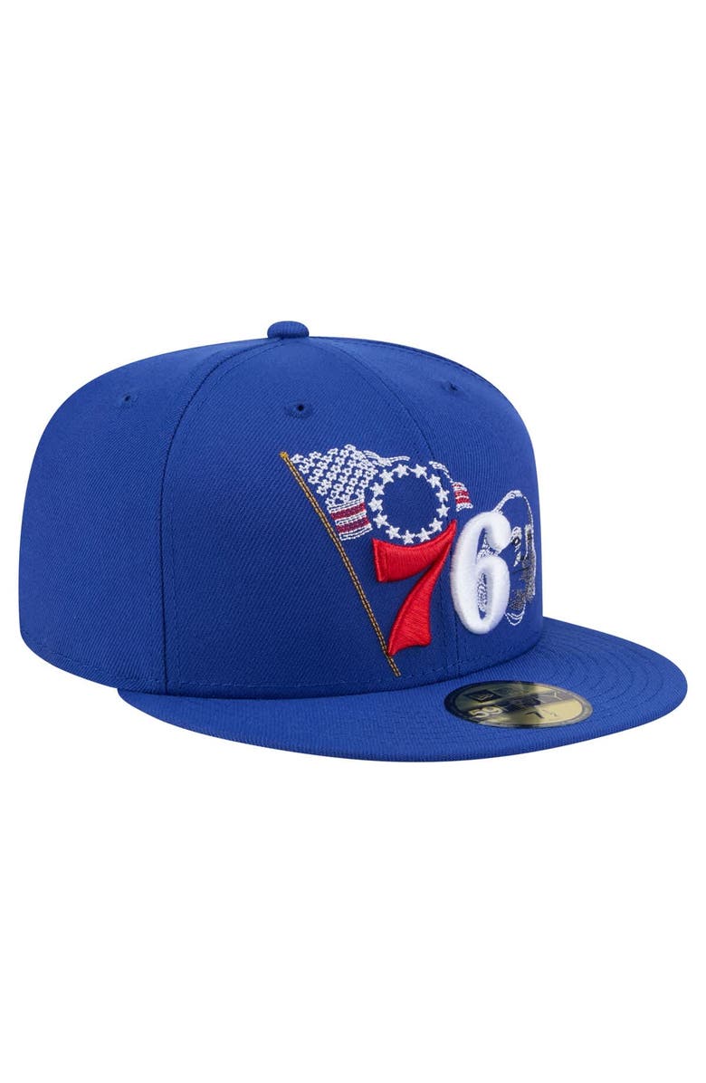 New Era Men's New Era Royal Philadelphia 76ers State Stitch 59FIFTY Fitted Hat, Alternate, color, Royal