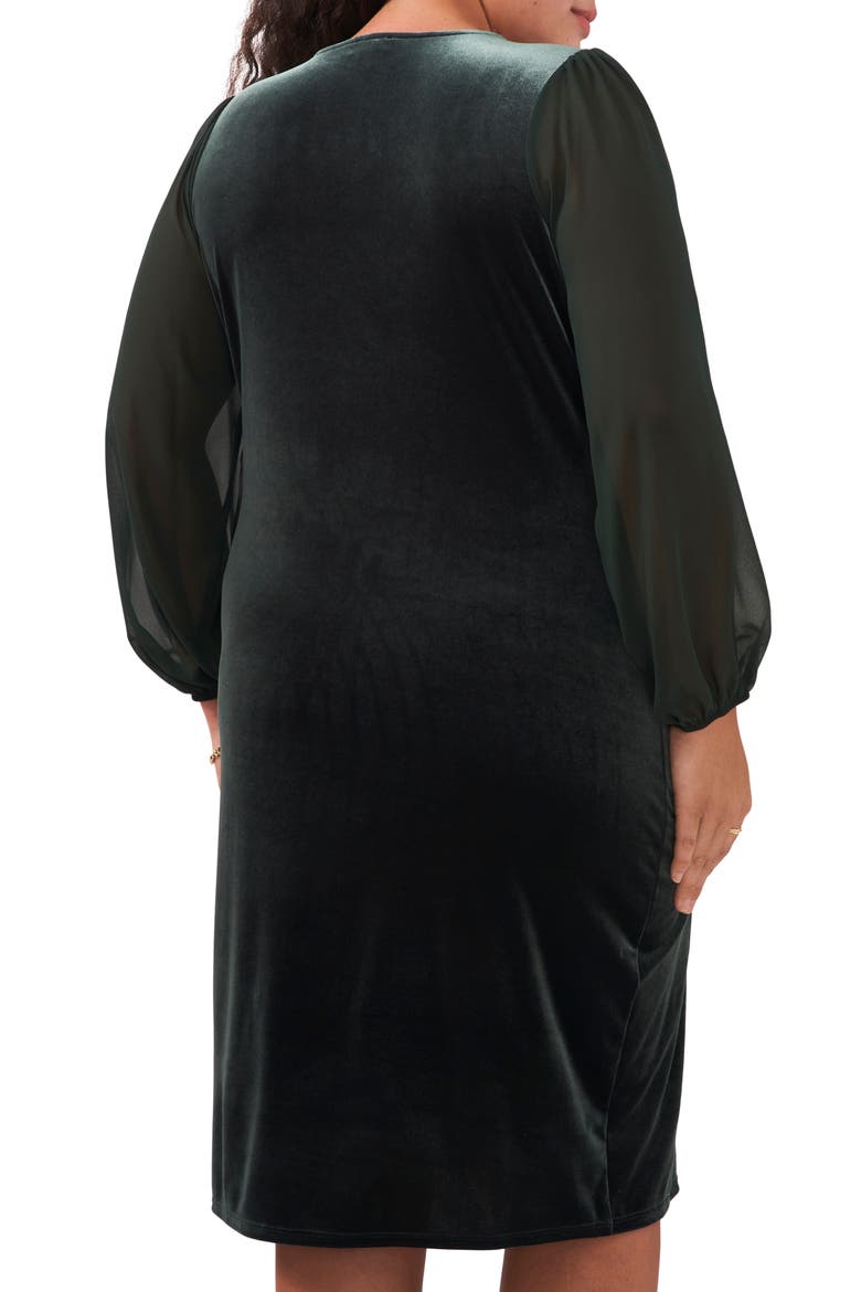 Long Sleeve Velvet Dress, Alternate, color, DK WILLOW