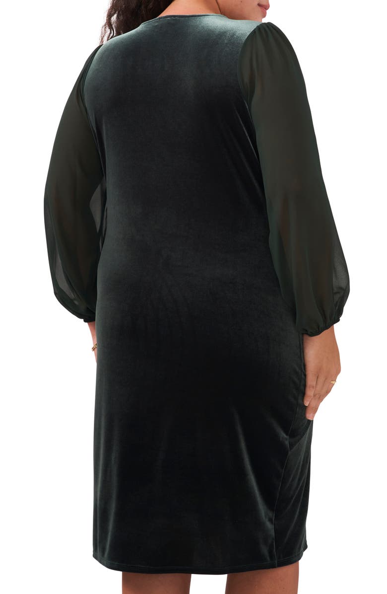 Vince Camuto Long Sleeve Velvet Dress, Alternate, color, 