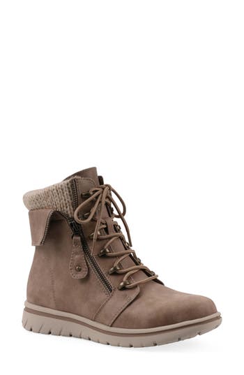 Cliffs By White Mountain Hanson Knit Cuff Side Zip Boot In Neutral