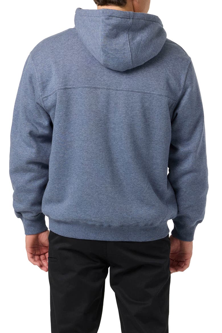 High Pile Fleece Zip Front Hoodie, Alternate, color, NAVY HEATHER