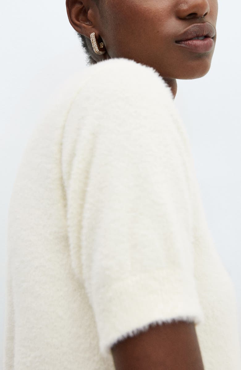 MANGO Fuzzy Short Sleeve Sweater, Alternate, color, 