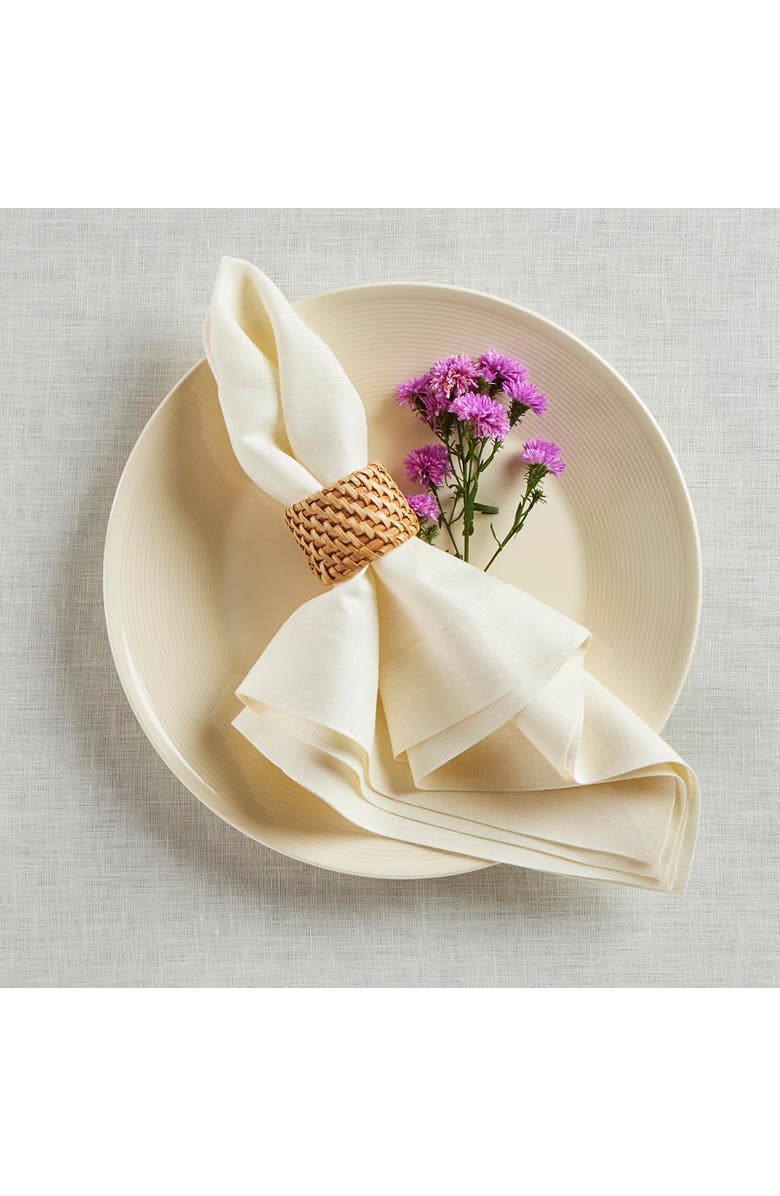 Solino Home Linen Dinner Napkins - Fete, 20" x 20" Inch, Alternate, color, Ivory