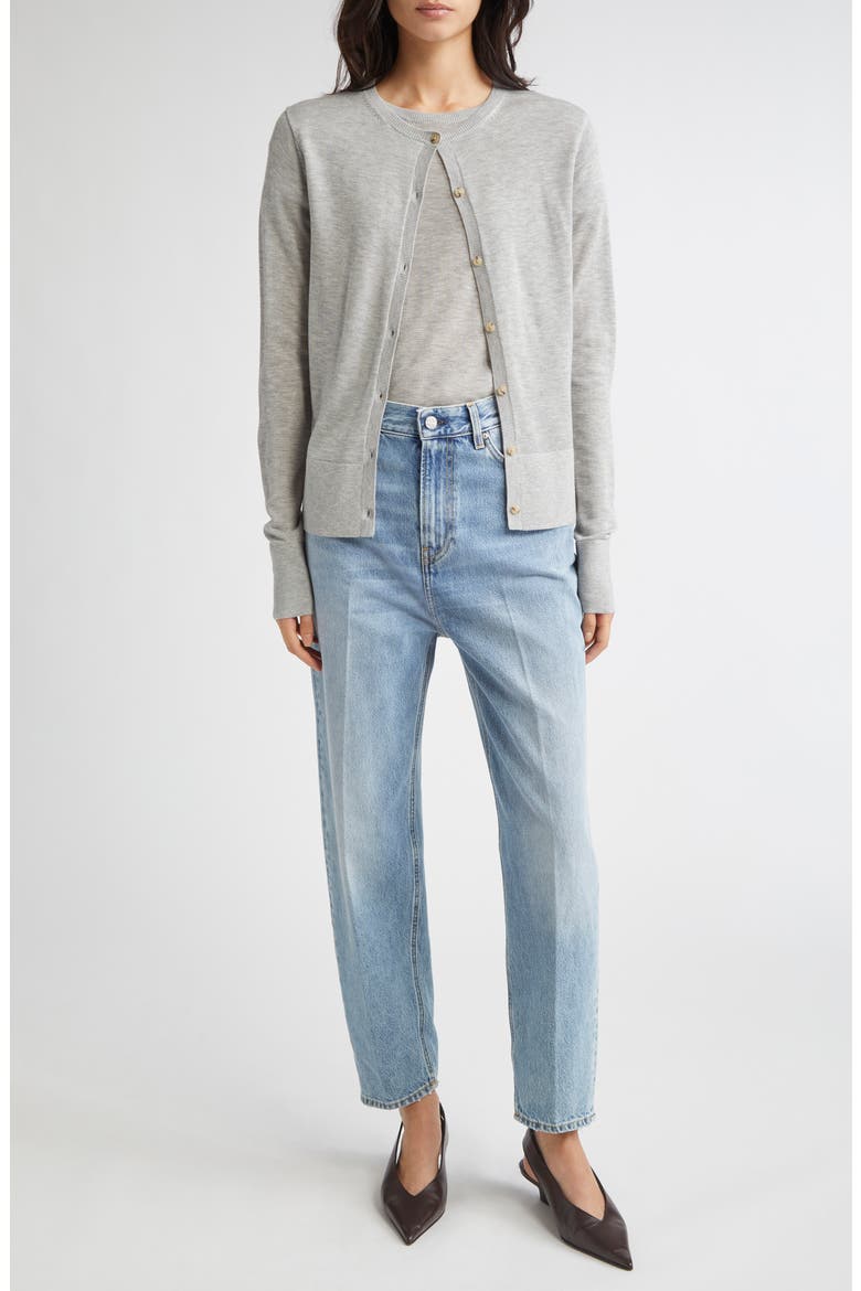 Fine Knit Cardigan, Alternate, color, GREY MELANGE